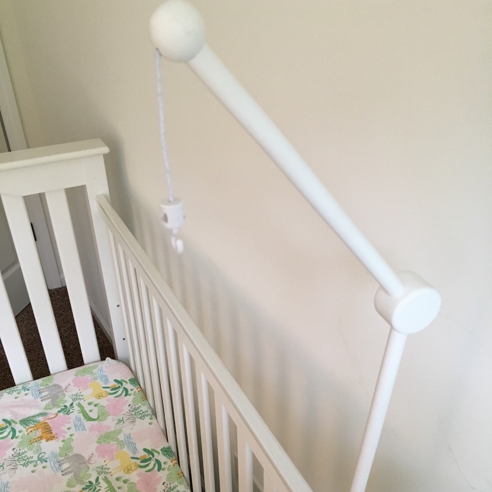 Pottery barn Kids white wood mobile arm.